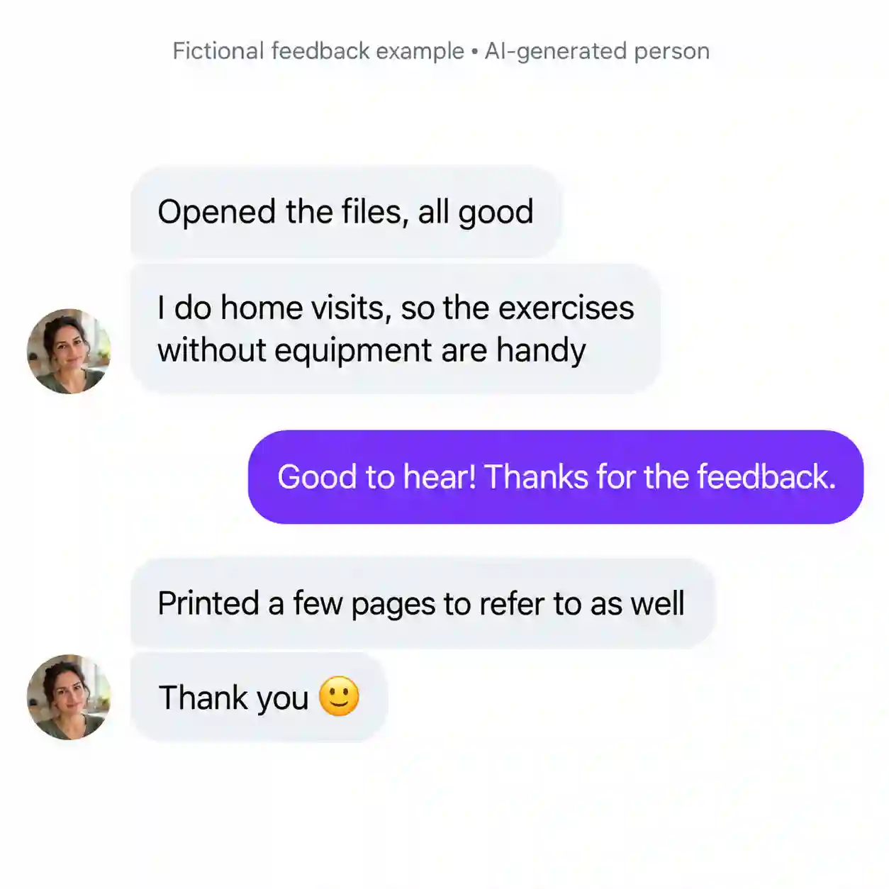 Professional feedback example 3